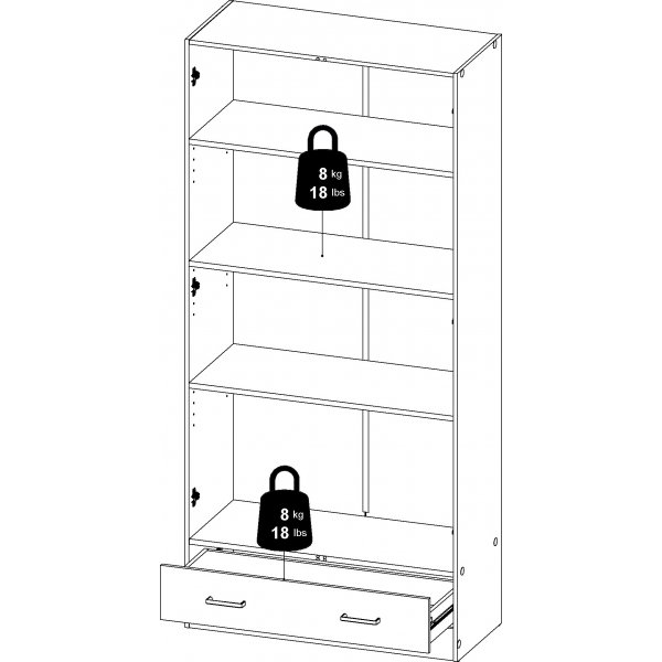 Garderob vit 80 cm bred med 170,5 cm hög Garderob vit 80 cm bred med 170,5 cm hög