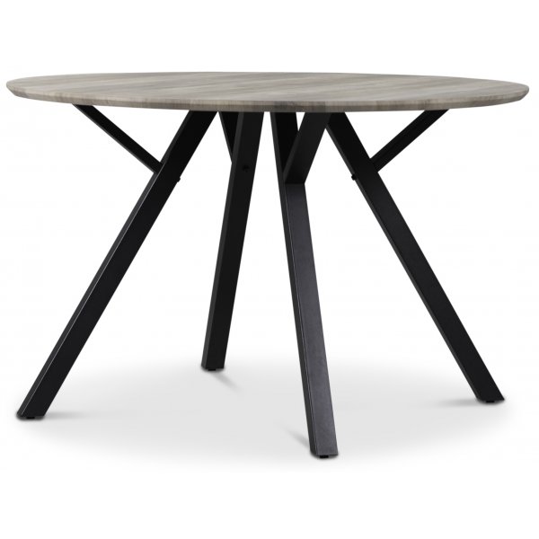 Smokey matgrupp, runt matbord med 4 st Dalsland karmstol - Grbetsad ek/svart + 4.00 x Stolsdyna