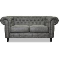 Ashford 2-sits chesterfield - Antracit ecoläder Ashford 2-sits chesterfield - Antracit ecoläder