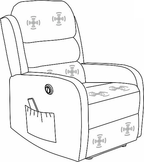 Pegaz reclinerfåtölj med massagefunktion - Grå sammet Pegaz reclinerfåtölj med massagefunktion - Grå sammet