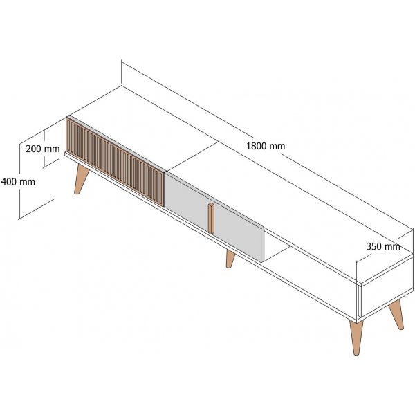 Milan TV-bnk - Valnt/travertin