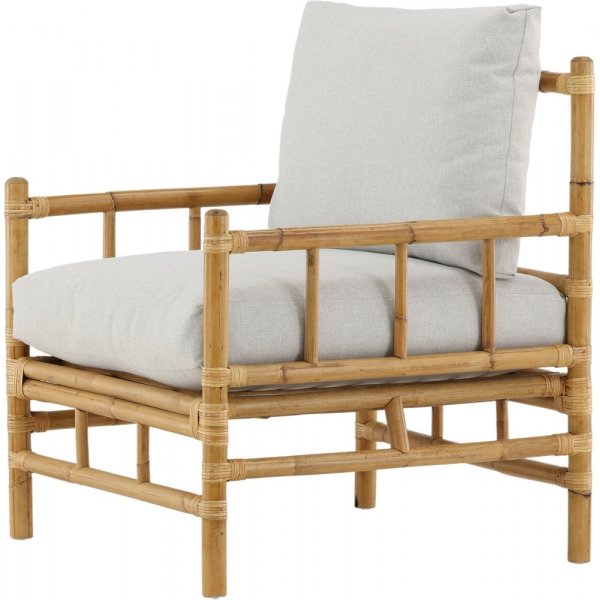 Fauteuil cann - Gris clair/Naturel