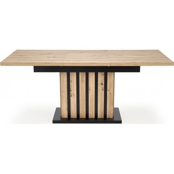 Table  manger Lamello 130-180 x 80 cm - Chne artisanal/noir