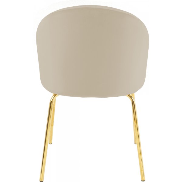 Stol beige velvet guldiga ben + Möbeltassar Stol beige velvet guldiga ben + Möbeltassar