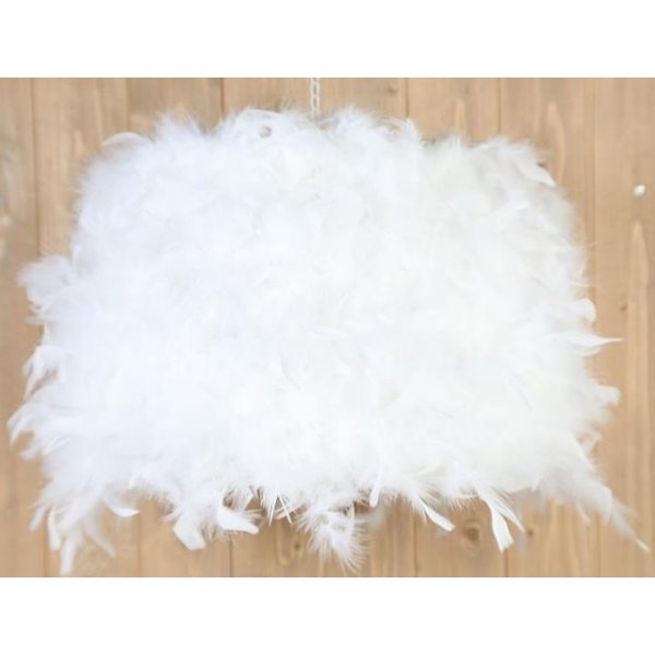 Eros fjderlampskrm 45 cm - Vit