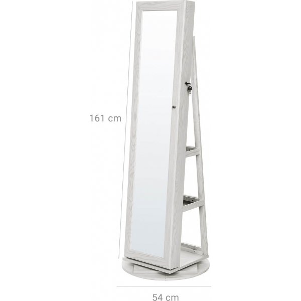 Robijnwit juwelenkastje met spiegel