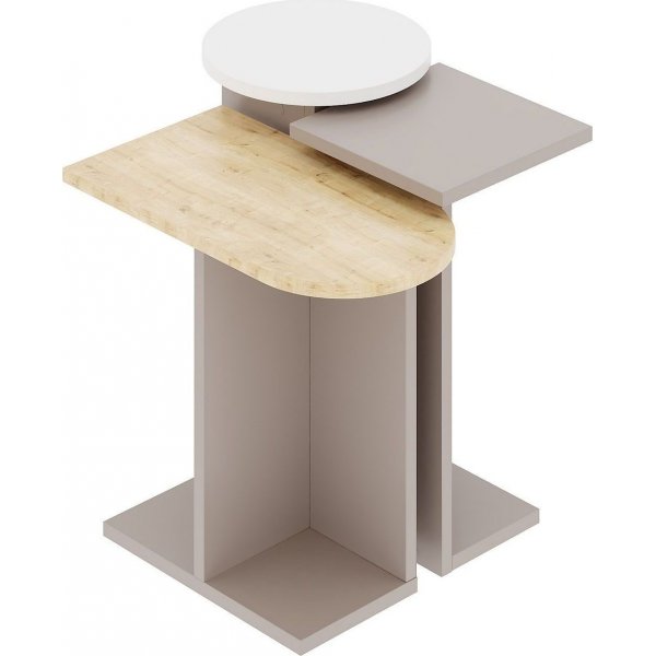 Mund satsbord 51 x 13 cm - Ljus mocka/ek/vit