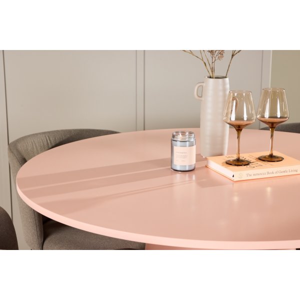 Matbord Lanzo med 4 st Edina stolar - Svart/brun/rosa Matbord Lanzo med 4 st Edina stolar - Svart/brun/rosa