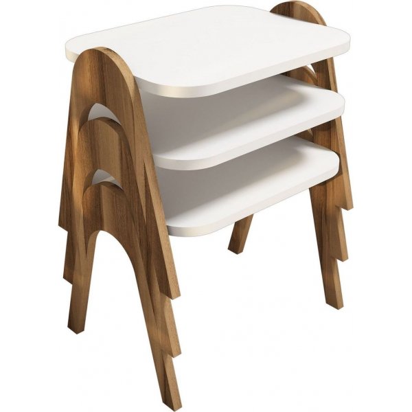 Paris satsbord 48,6 x 35,5 cm - Valnöt/vit Paris satsbord 48,6 x 35,5 cm - Valnöt/vit