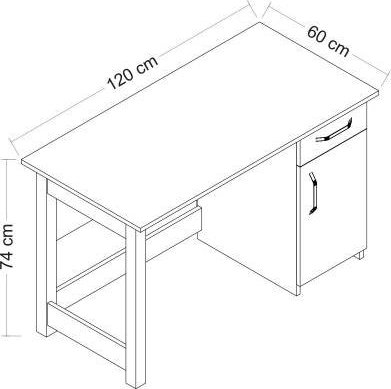 Bureau Naturel 120 x 60 cm - Blanc