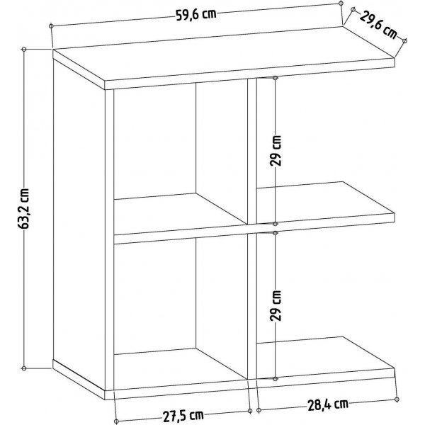 Hamlet bijzettafel 59,6 x 29,6 cm - Wit/eiken Hamlet bijzettafel 59,6 x 29,6 cm - Wit/eiken