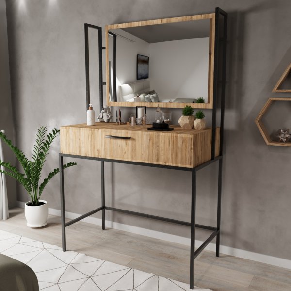 Contempo sminkbord 120 x 40 cm - Furu Contempo sminkbord 120 x 40 cm - Furu