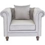 Fauteuil chesterfield Churchill - Velours gris clair