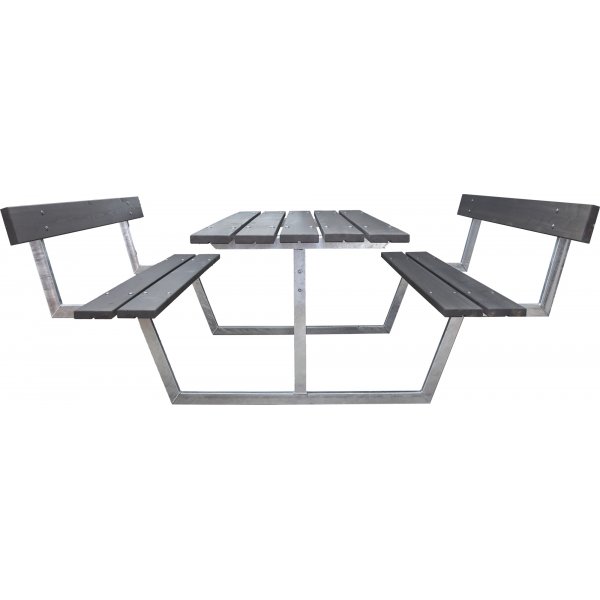 Rustieke bankenset met rugleuning - Grijs