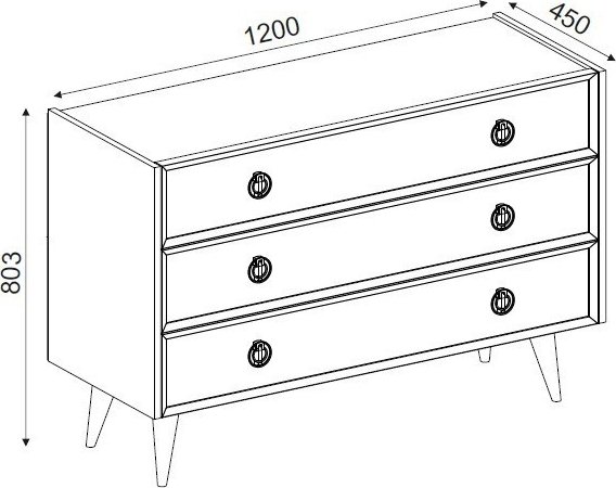 Nadya byrå - Vit/valnöt Nadya byrå - Vit/valnöt