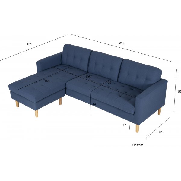 Firenze blauwe omkeerbare divanbank Firenze blauwe omkeerbare divanbank