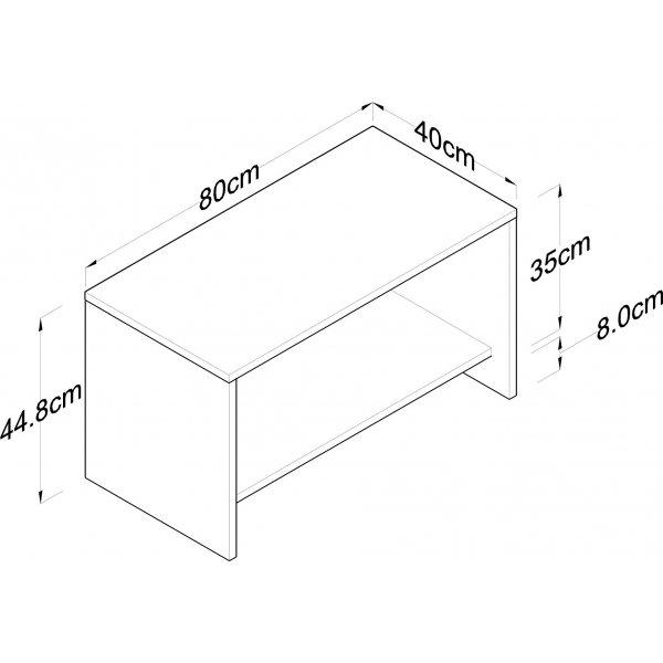 Abby soffbord 80x40 cm - Ek/vit