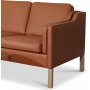Salvatore 3-sits ldersoffa - Cognac (lder) / Ljust tr