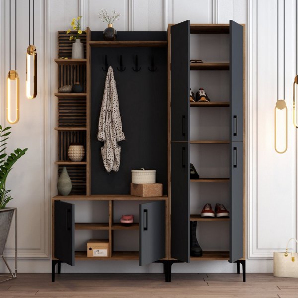 Viyana hallmbel 150 cm - Valnt/antracit