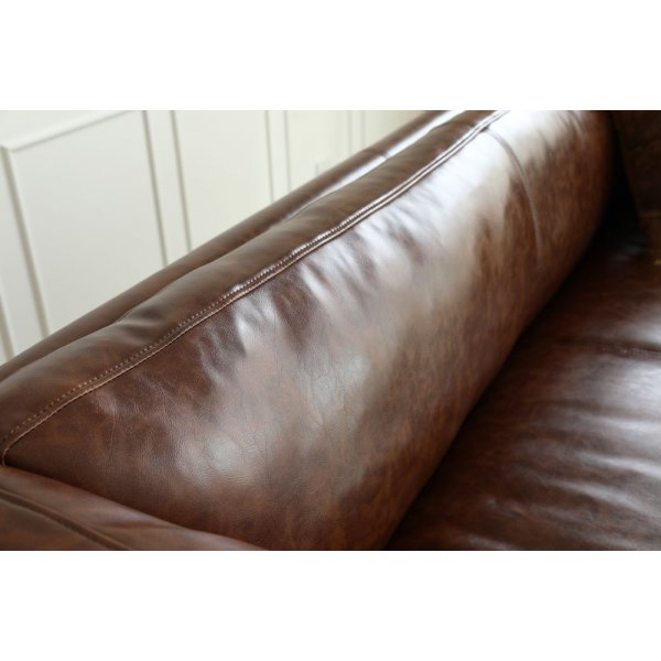 Soffa 3-sits brun vintage PU 198 cm - Heritage Soffa 3-sits brun vintage PU 198 cm - Heritage