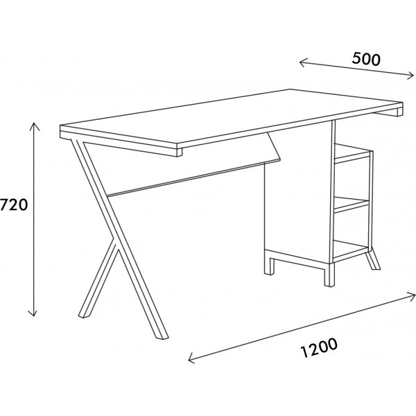 Bureau Nero 120 x 50 cm - Noyer/noir Bureau Nero 120 x 50 cm - Noyer/noir