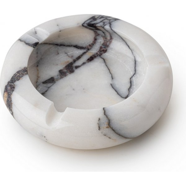 Runda askfat i 2 sorters marmor - 2 delar