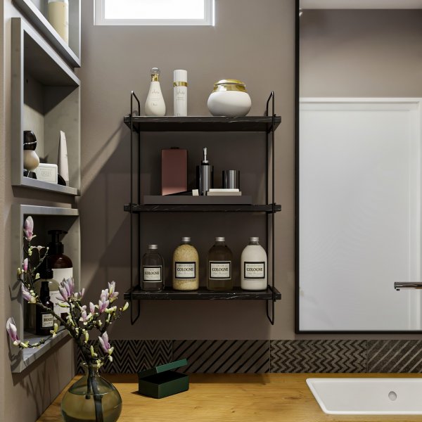 Pulalis wandplank - Zwart marmer Pulalis wandplank - Zwart marmer