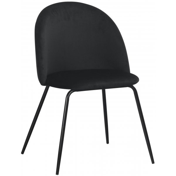 Plaza velvet stol - Svart / Svart