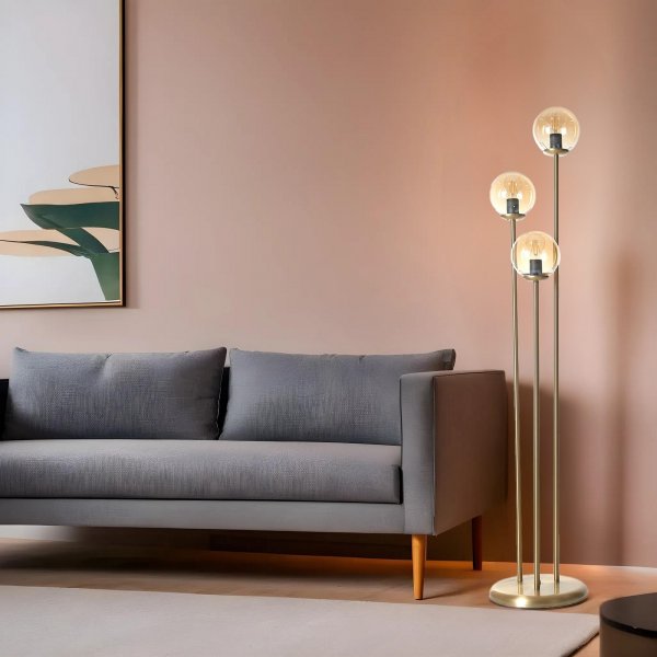 Lampadaire Judy - Or/ambre Lampadaire Judy - Or/ambre