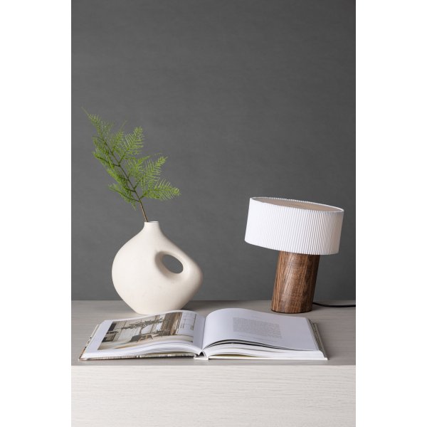 Bran�s bordslampa - Valn�t/Vit