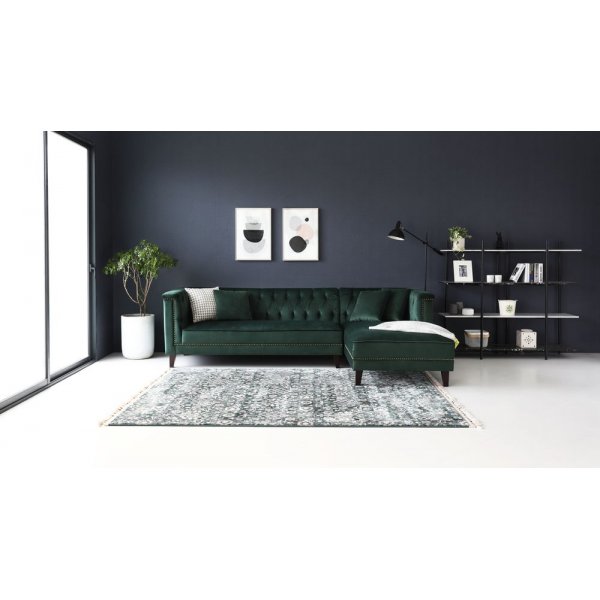 Soffa med divan grön sammet - Bellas Soffa med divan grön sammet - Bellas