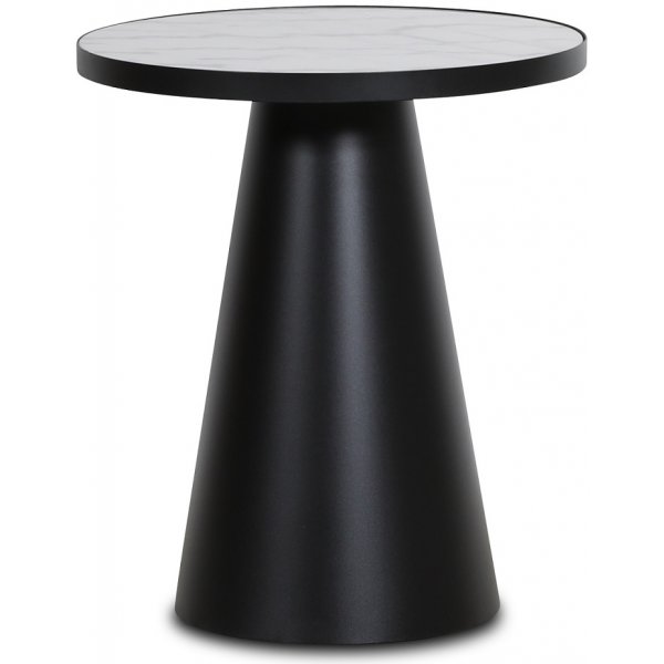 Zero lampbord runt 50 cm - Svart / Vit marmor