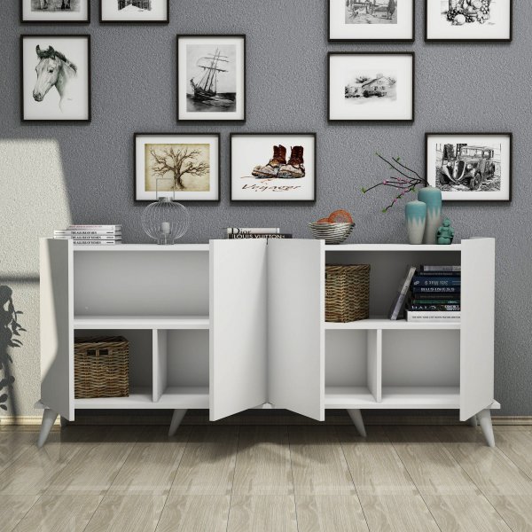 Skänk vit 180 cm - Elegant + Möbeltassar Skänk vit 180 cm - Elegant + Möbeltassar