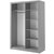 Armoire grise Mervyn  portes coulissantes et intrieur 215x150 cm