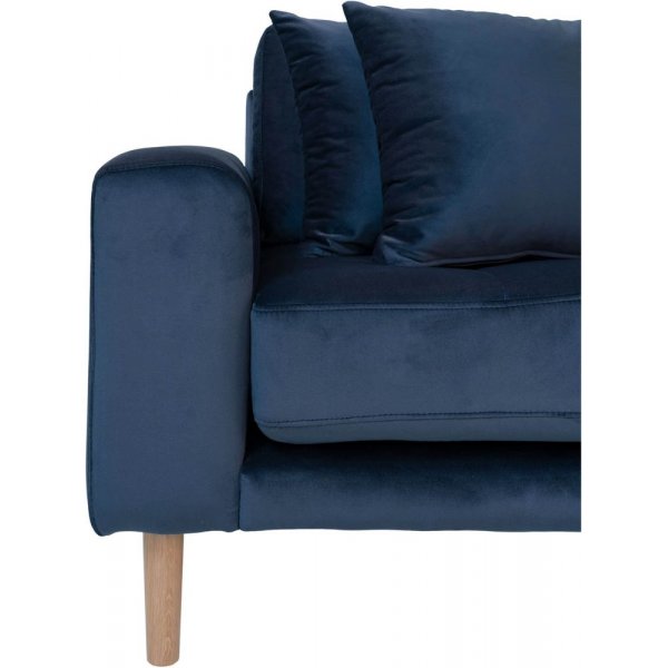 Canap divan Lido droit - Velours bleu fonc