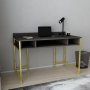 Alma skrivbord 120 x 60 cm - Guld/mrkgr