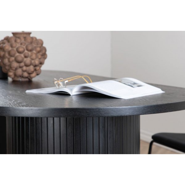 Eettafel 200x90 cm zwart gebeitst - Bianca Eettafel 200x90 cm zwart gebeitst - Bianca