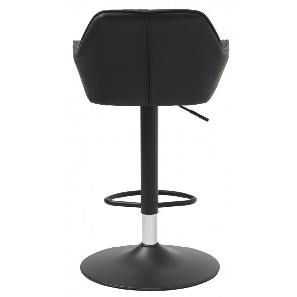 Tabouret de bar Blocks en PU noir hauteur d\\\'assise 75-89 cm Tabouret de bar Blocks en PU noir hauteur d\\\'assise 75-89 cm