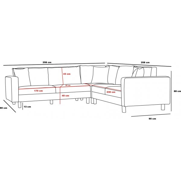 Canapé d'angle Berlin - Blanc crème/or Canapé d'angle Berlin - Blanc crème/or