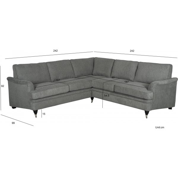 Howard hörnsoffa i Grått tyg 5-sits soffa Howard hörnsoffa i Grått tyg 5-sits soffa
