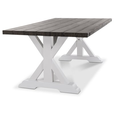 Provence matbord 180 cm - Vit / Brun