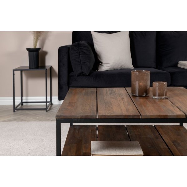Table basse chinée homme 80 x 80 cm - Marron/noir Table basse chinée homme 80 x 80 cm - Marron/noir