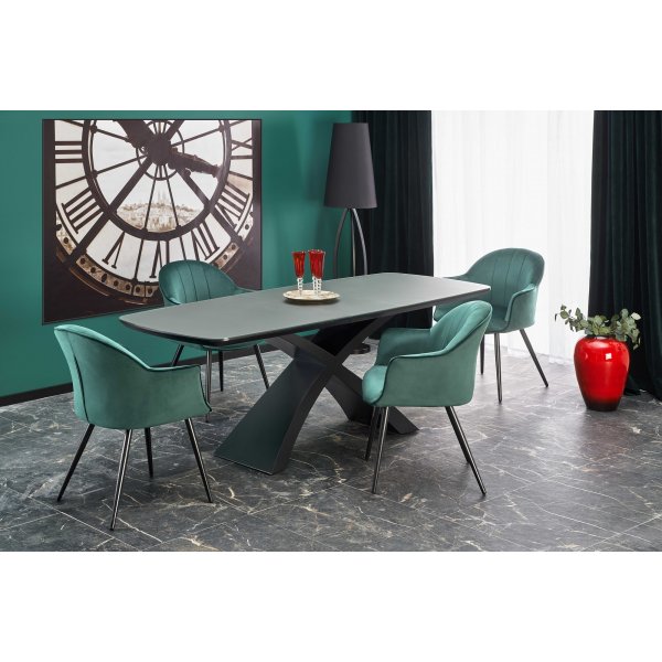 Table à manger extensible Simona 90x160-220 cm - Gris Table à manger extensible Simona 90x160-220 cm - Gris
