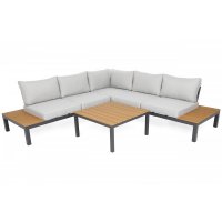 Loungesoffa Belair med bord - Grå/ljusgrå Loungesoffa Belair med bord - Grå/ljusgrå