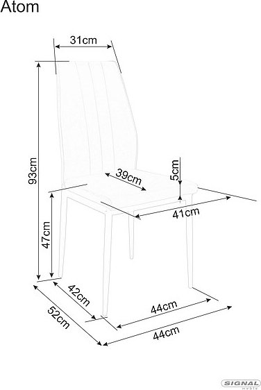 Atom matstol - Beige sammet