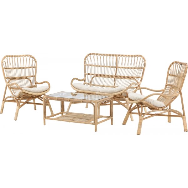 Groupe de canapés Ella - Rotin/écru Groupe de canapés Ella - Rotin/écru