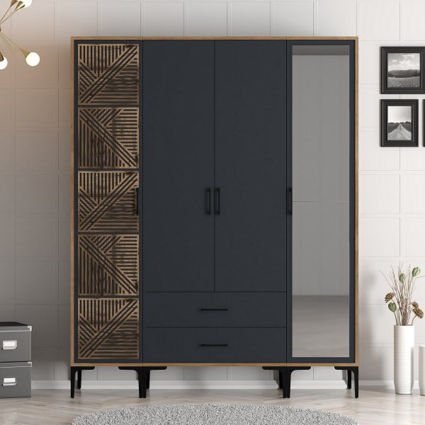 Armoire Kumsal 10 Noyer/anthracite