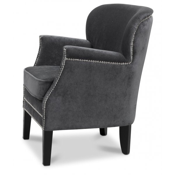 Brisbane tygfåtölj - Grå sammet Brisbane tygfåtölj - Grå sammet