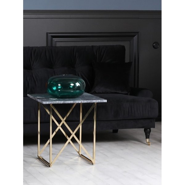 Canapé 2 places Adena - Velours noir Canapé 2 places Adena - Velours noir