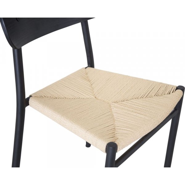 Bridge matstol Svart/naturfiber